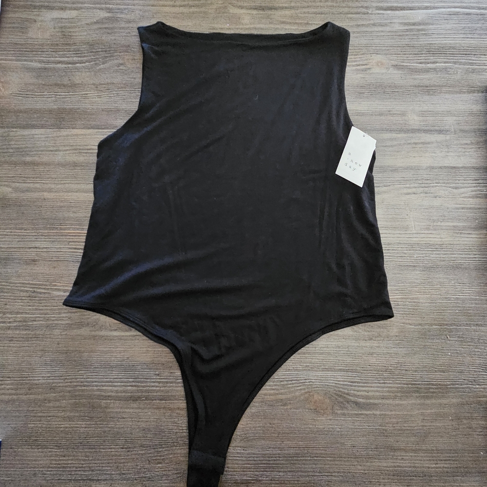 A New Day Women's Black Sleeveless Bodysuit Extra Large NWT